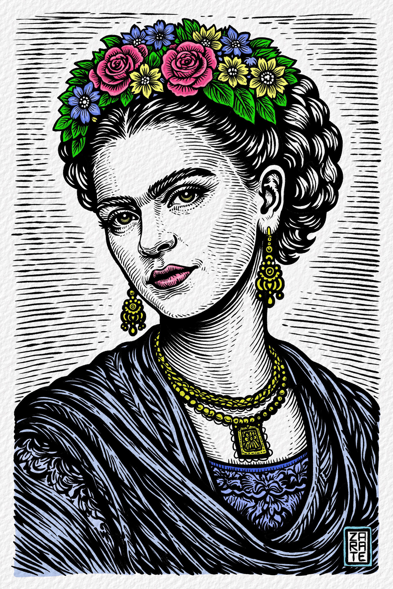 Oh Frida - Acrylics/watercolors. 2026