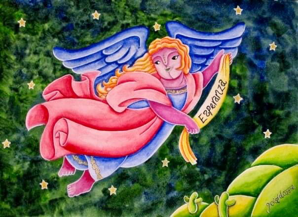 The Angel of Hope - watercolors on paper.