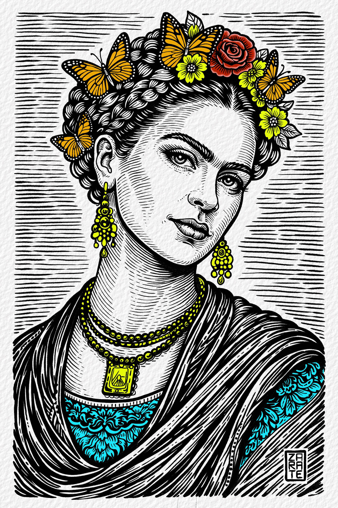 Oh Frida - Acrylics/watercolors. 2026