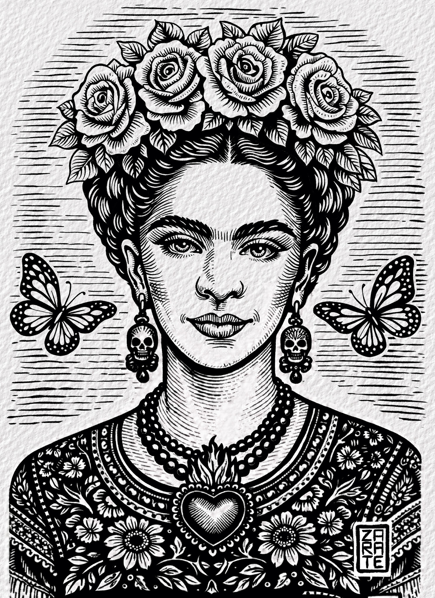 Oh Frida - Acrylics/watercolors. 2026