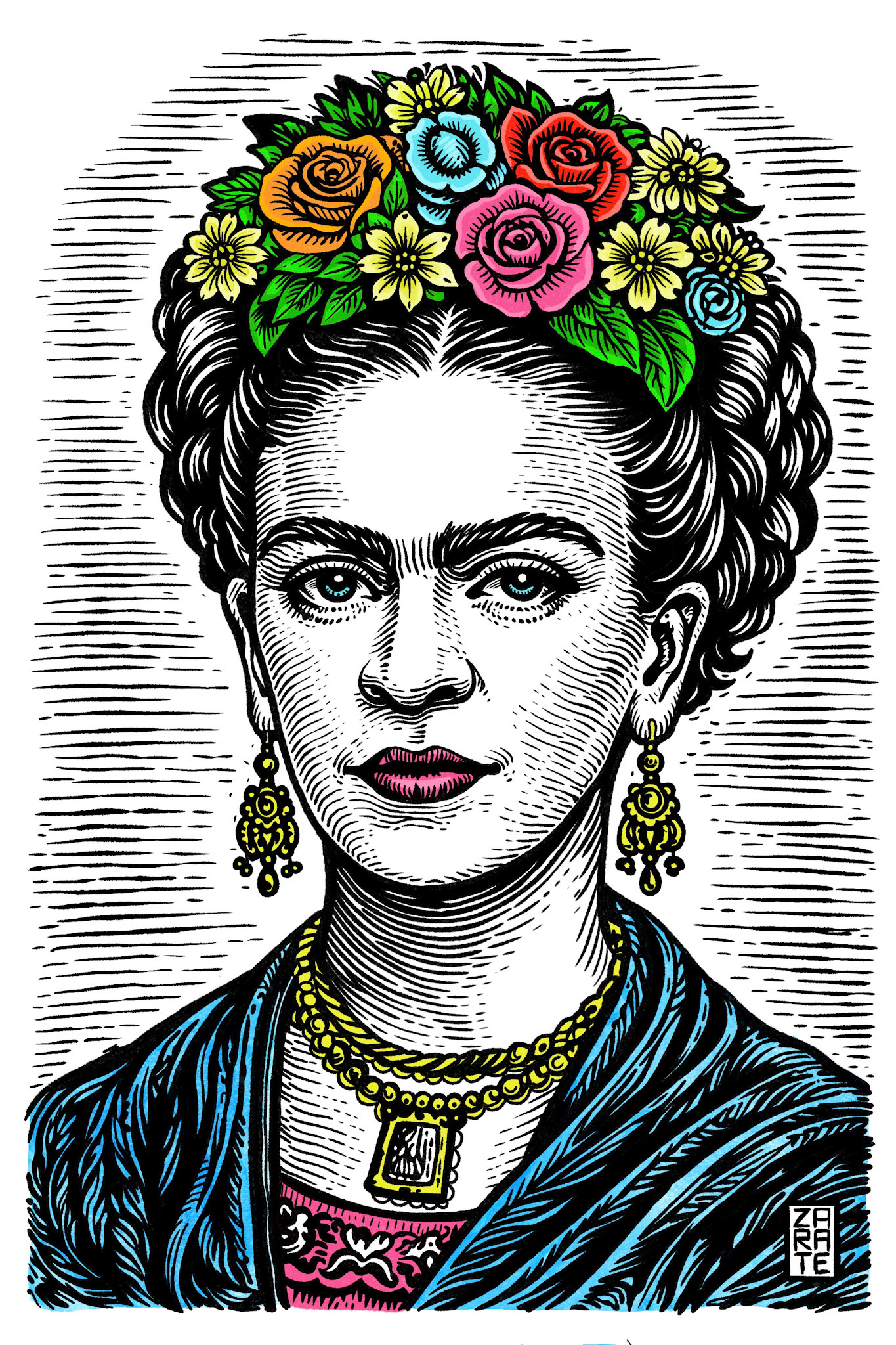 Oh Frida - Acrylics/watercolors. 2026