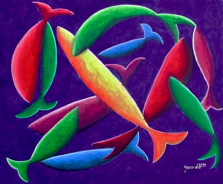 Fish - acrylics on canvas.