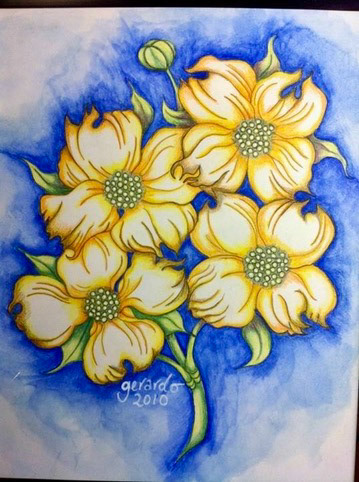 Woodog flowers - watercolors on paper