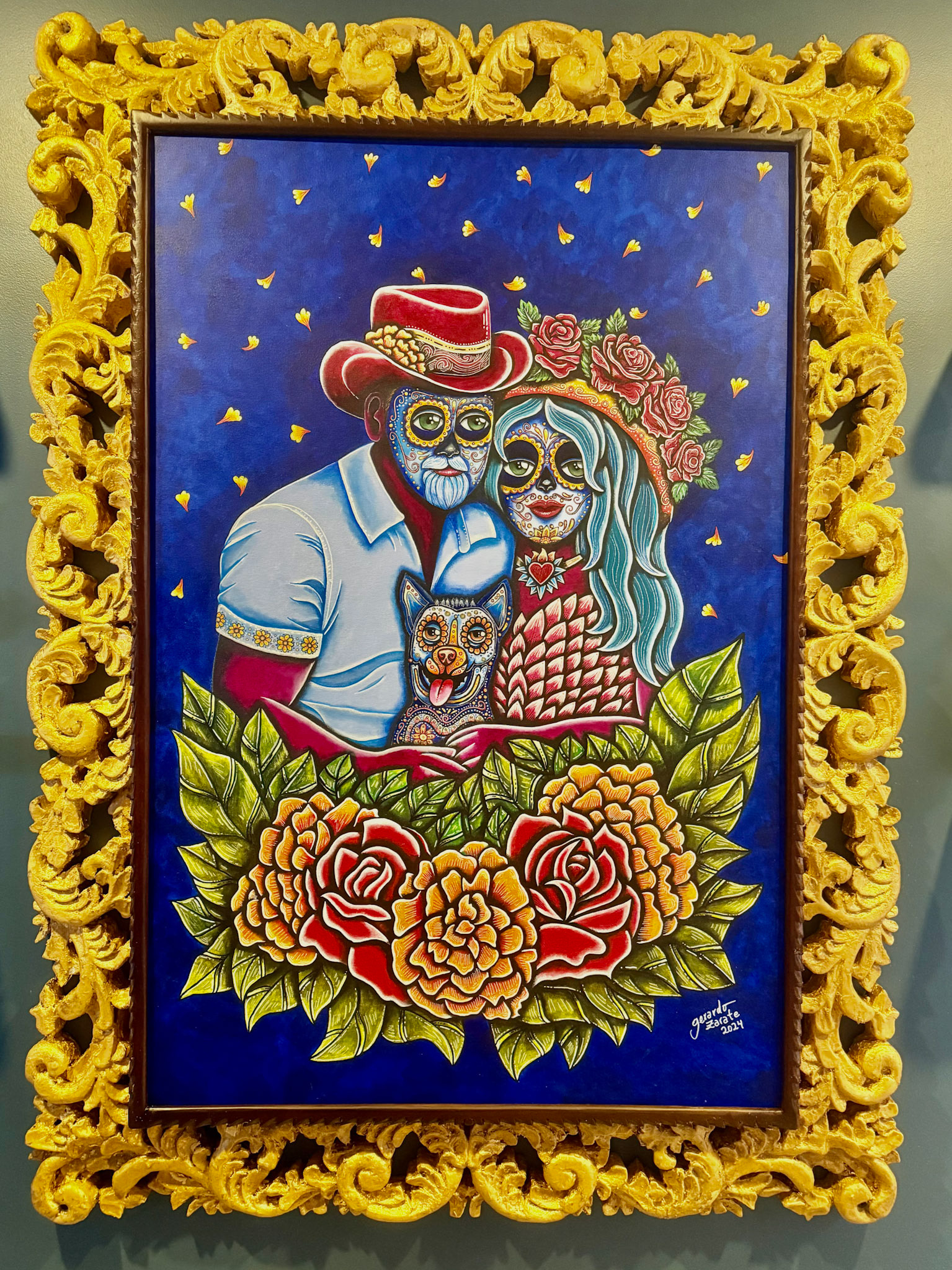 Shauna, Eddie and Buddy - acrylics on canvas.