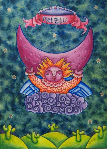Metzlli - watercolors on paper.