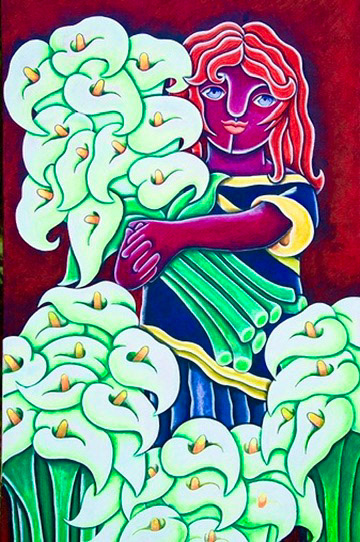 My Callalilies - acrylics on canvas.