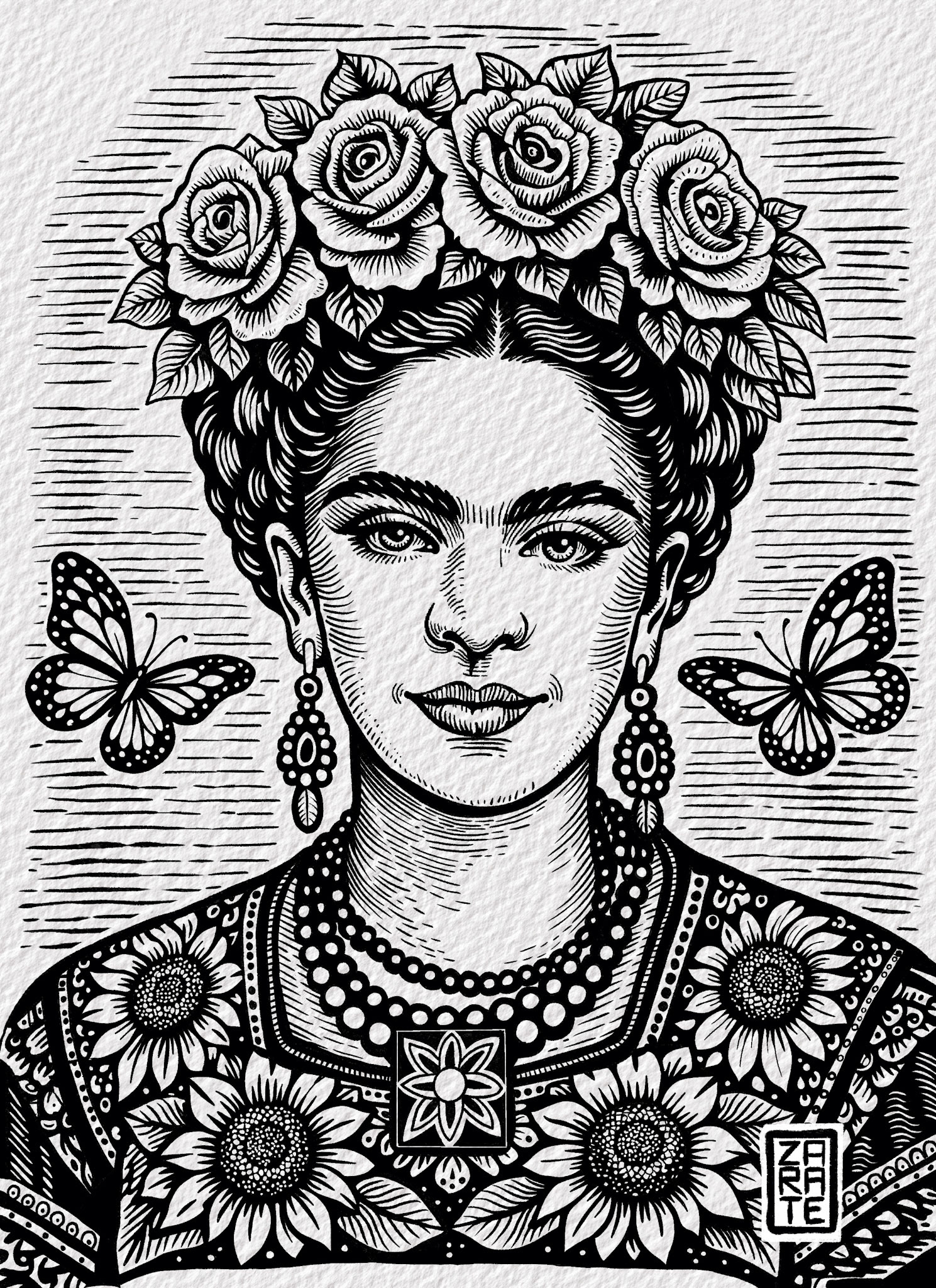 Oh Frida - Acrylics/watercolors. 2026