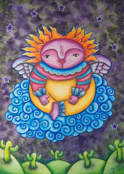 Angelito - watercolors on paper.