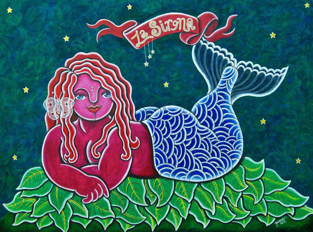 Mermaid - acrylics on canvas.