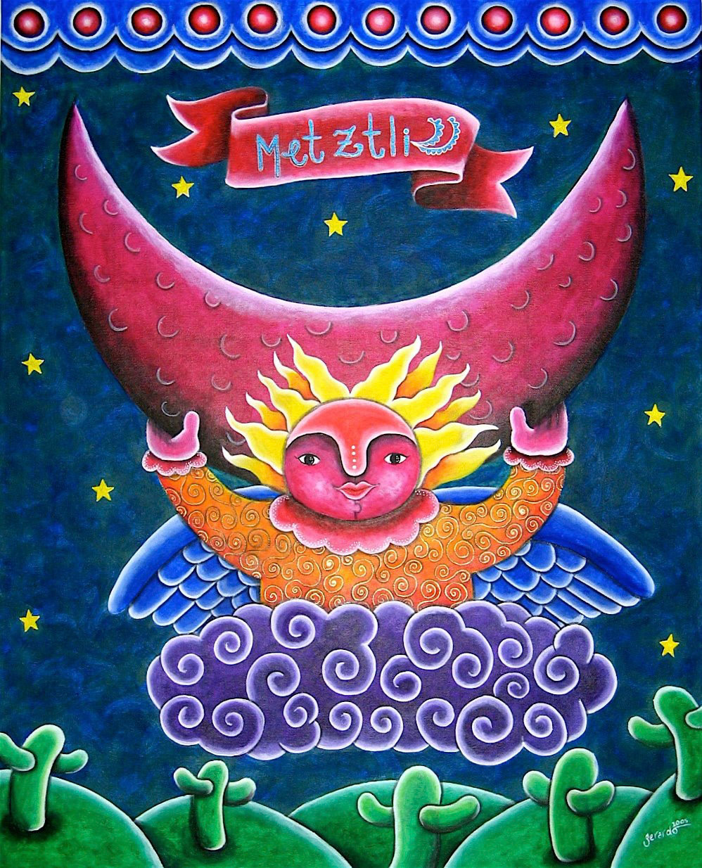 Metztli (La Luna) - acrylics on canvas.