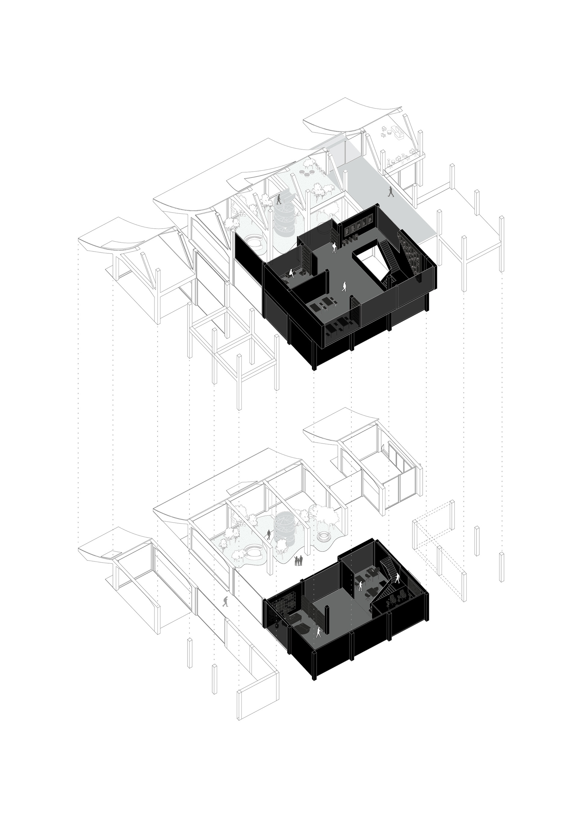 LIBRARY + GREEN/SOCIAL ZONES
