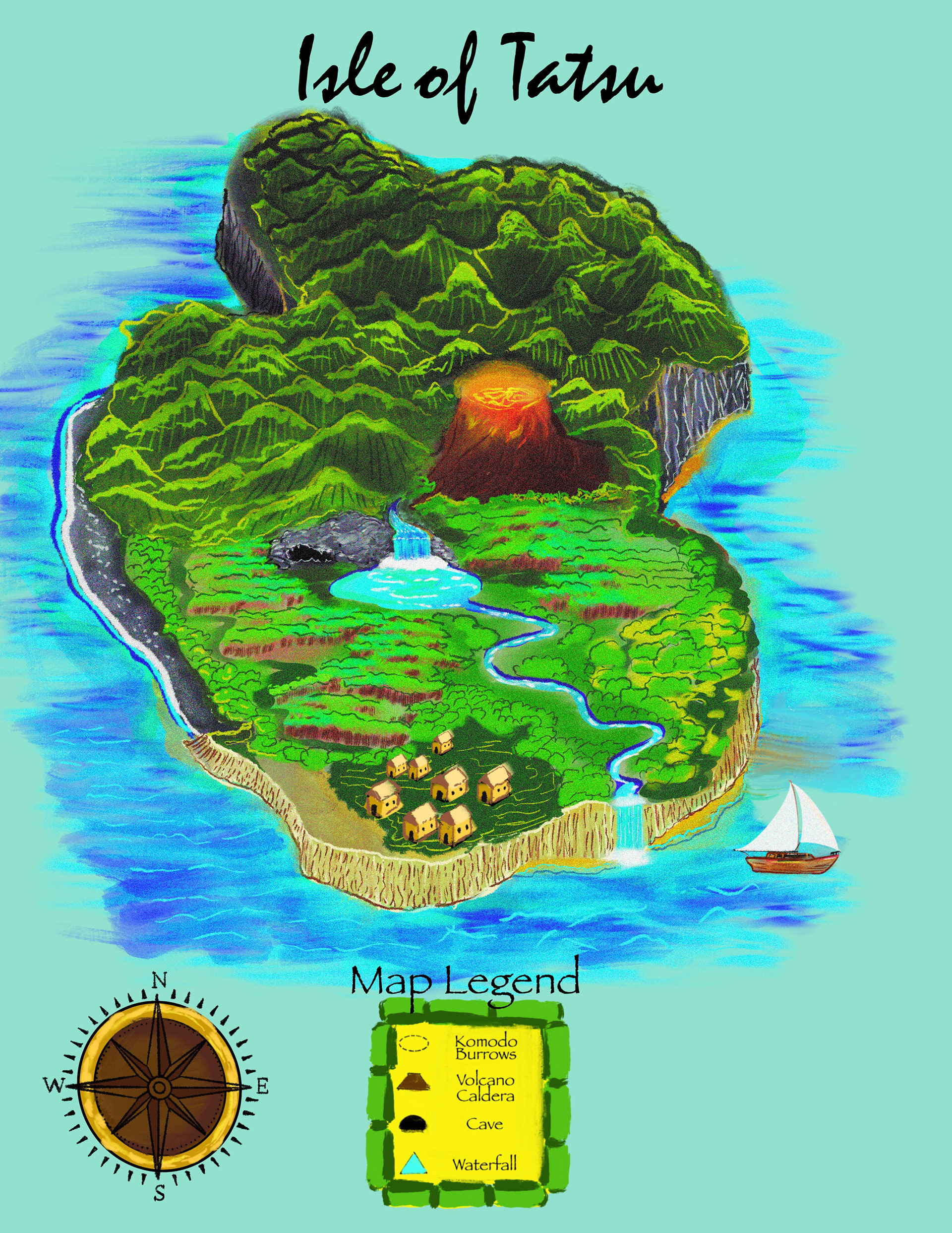 An Illustrated map for a Children’s book. Two different drafts were made.