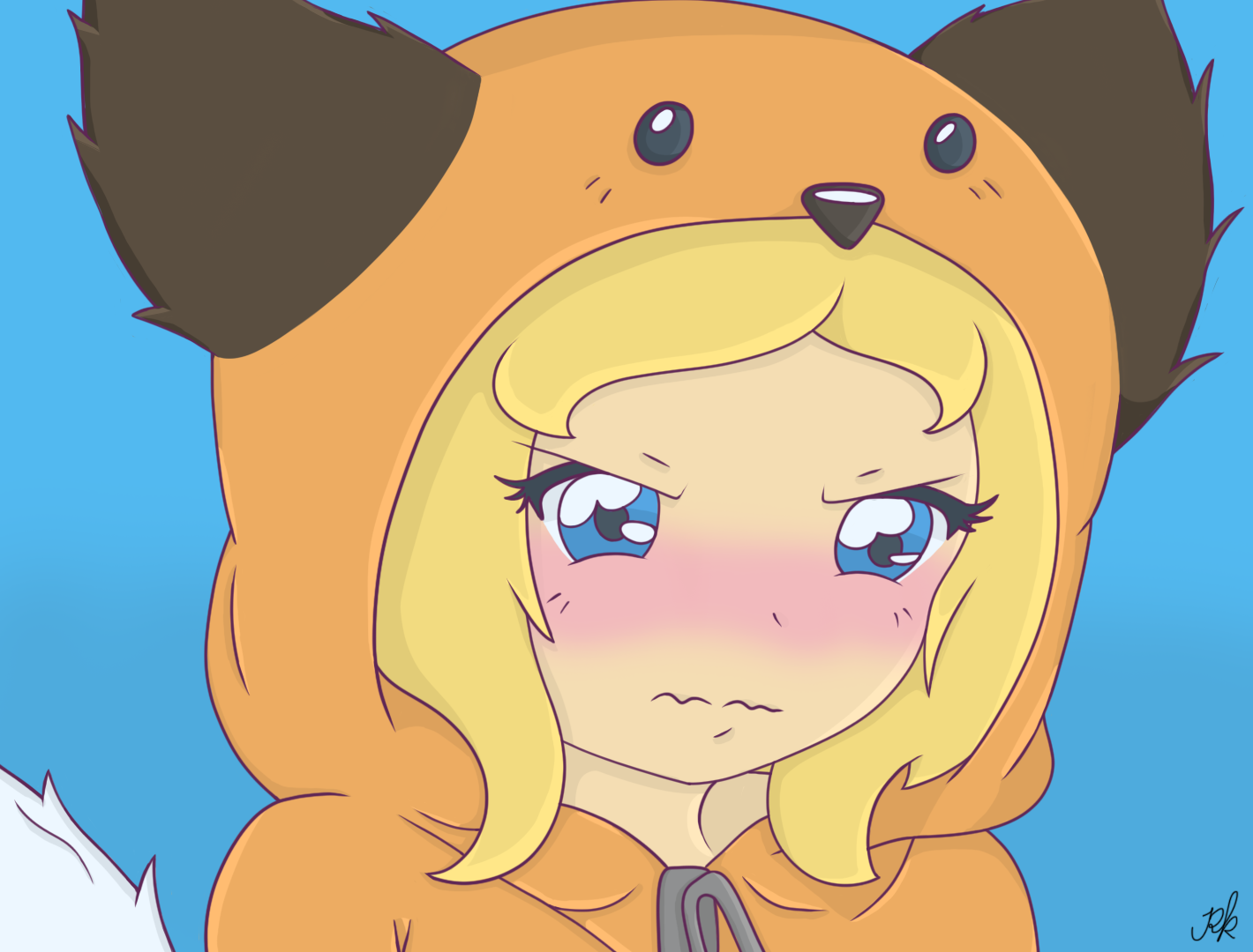 SHY GIRL IN FOX ONESIE