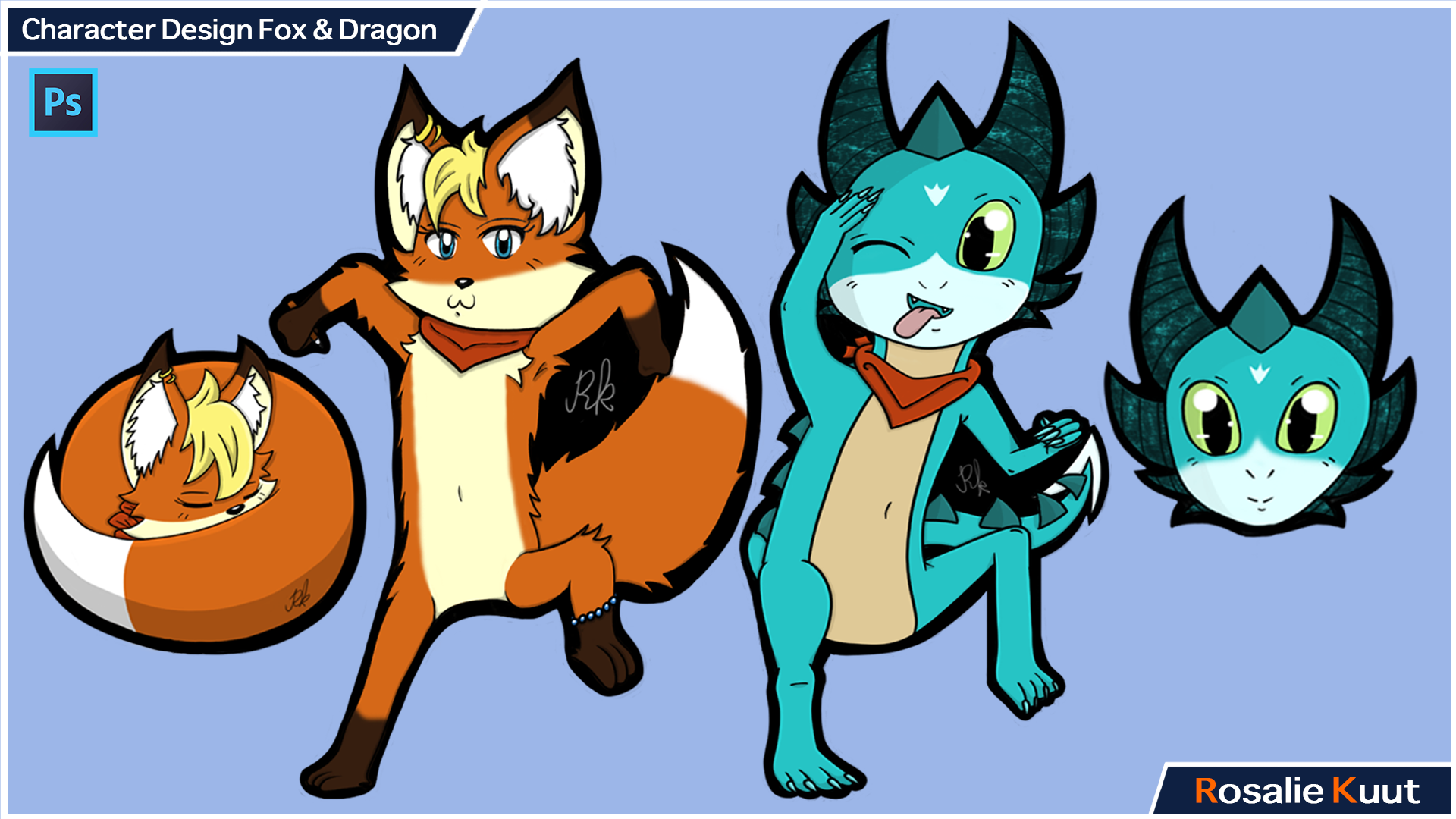 Furry Fox and Dragon