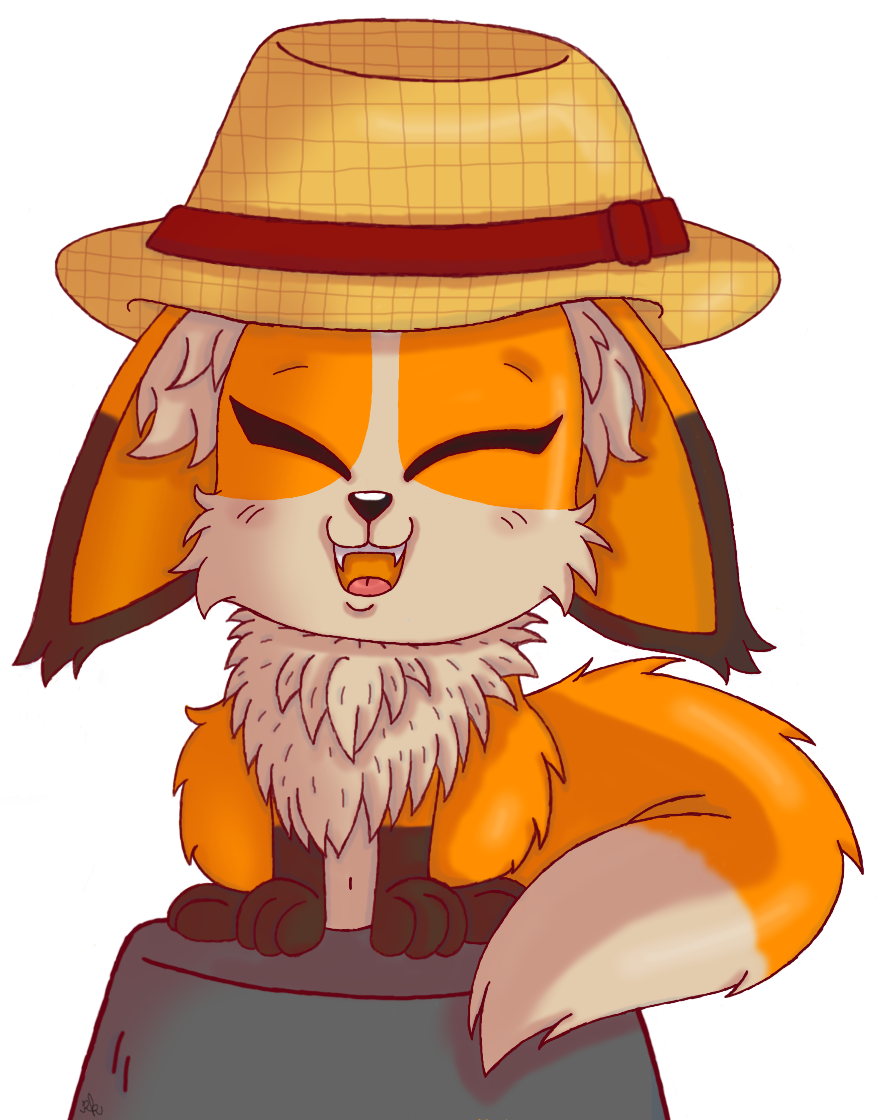 LITTLE FOX WITH STRAWHAT