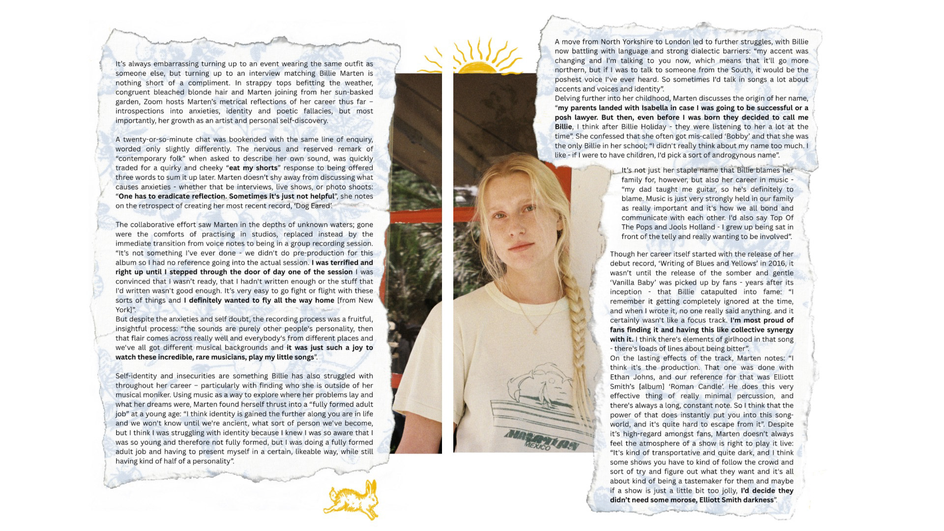 Cover artist interview design for Music Is To Blame: Issue 001