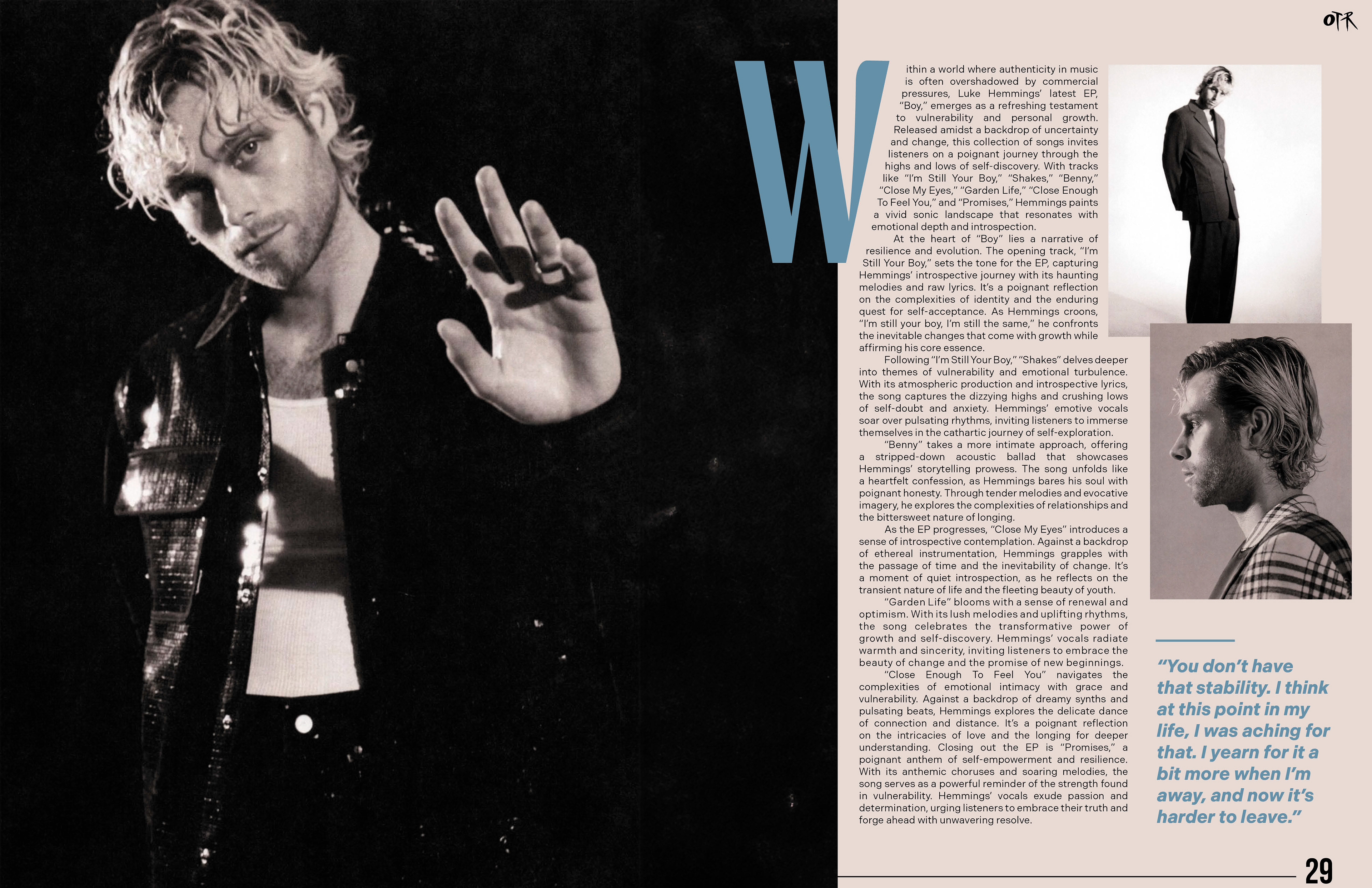 Luke Hemmings Feature - article spread