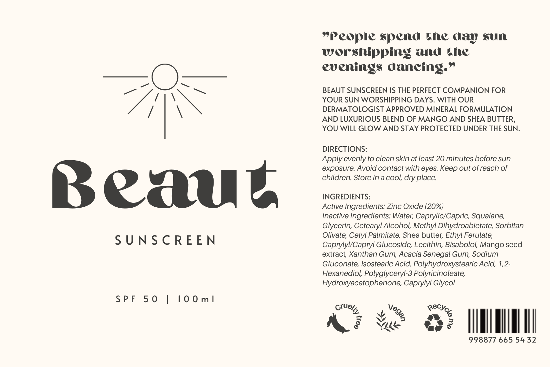 Beaut Sunscreen Mock-up