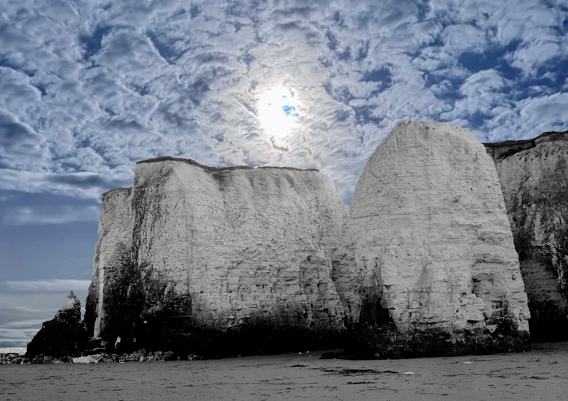 Moonlit Botany Bay, Digitised Black & White MF Analogue Print