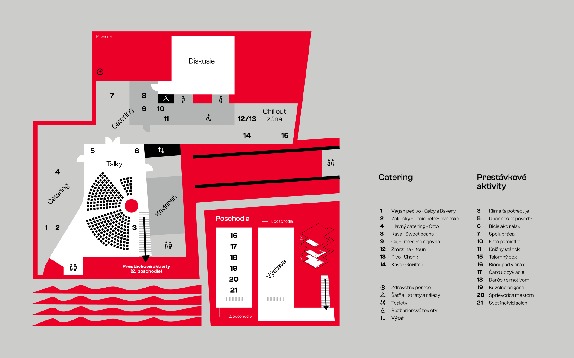 The illustration of event map for TEDxBratislava 2023 Visual Identity