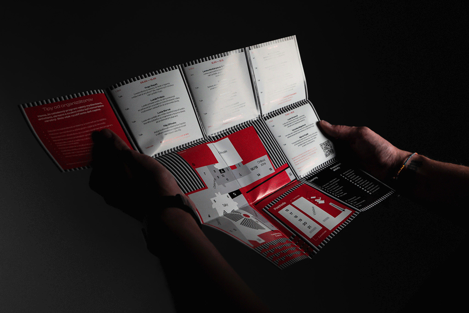 The stop-motion animation of brochure layout for TEDxBratislava 2023 Visual Identity