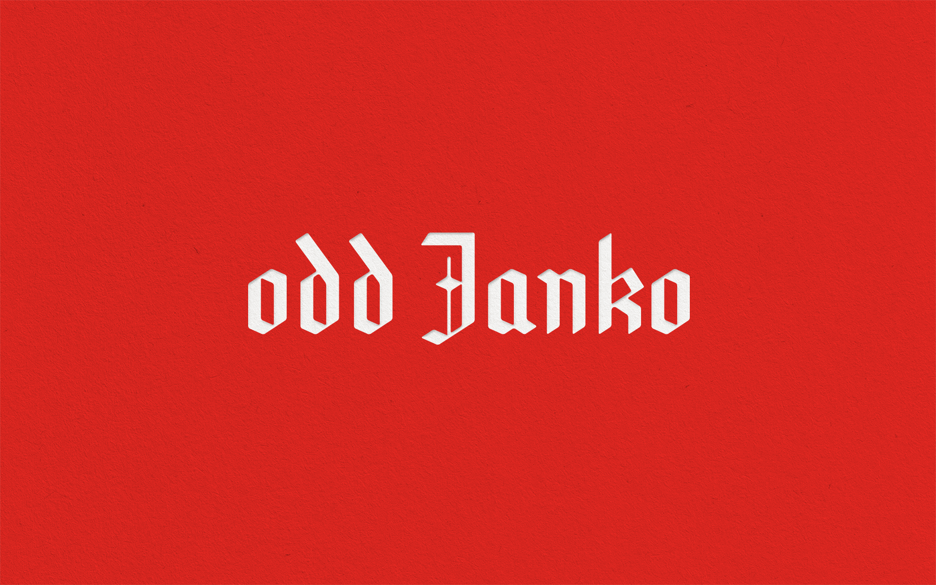 Odd Janko logotype embossed on paper