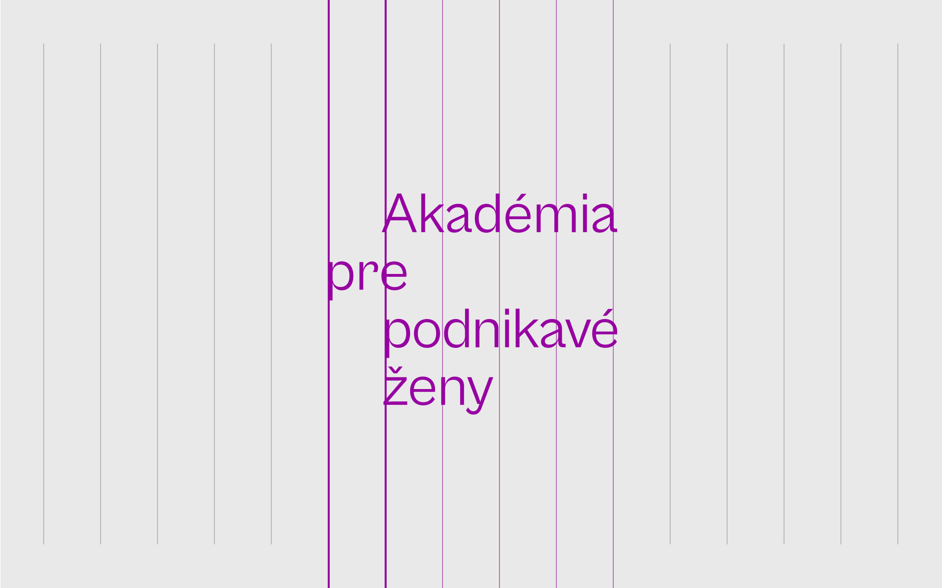 Logo for Akadémia pre podnikavé ženy, on the column grid