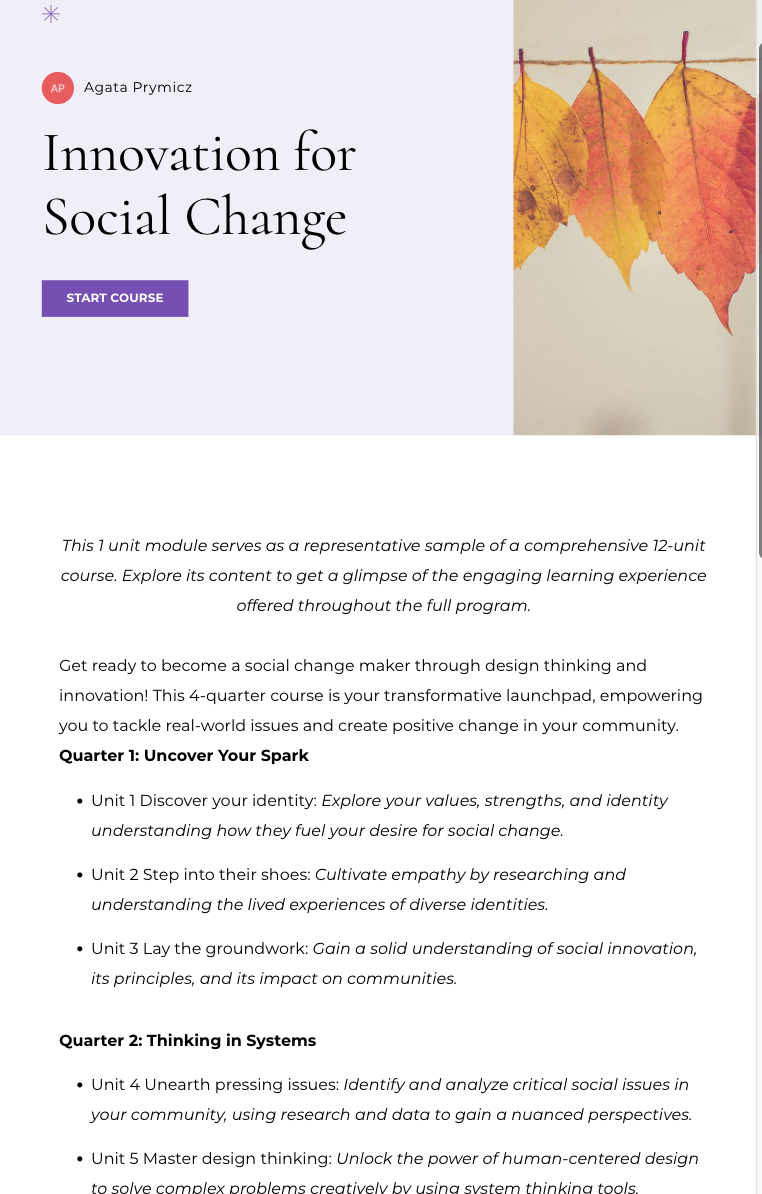 Course built on Articulate Rise 360 during virtual learning