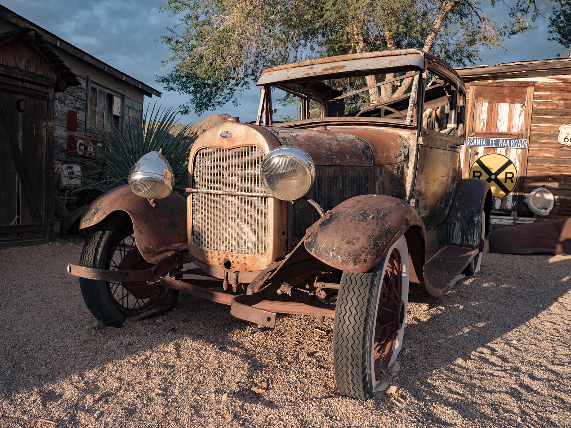 Outside Hackberry General Store in Arizona