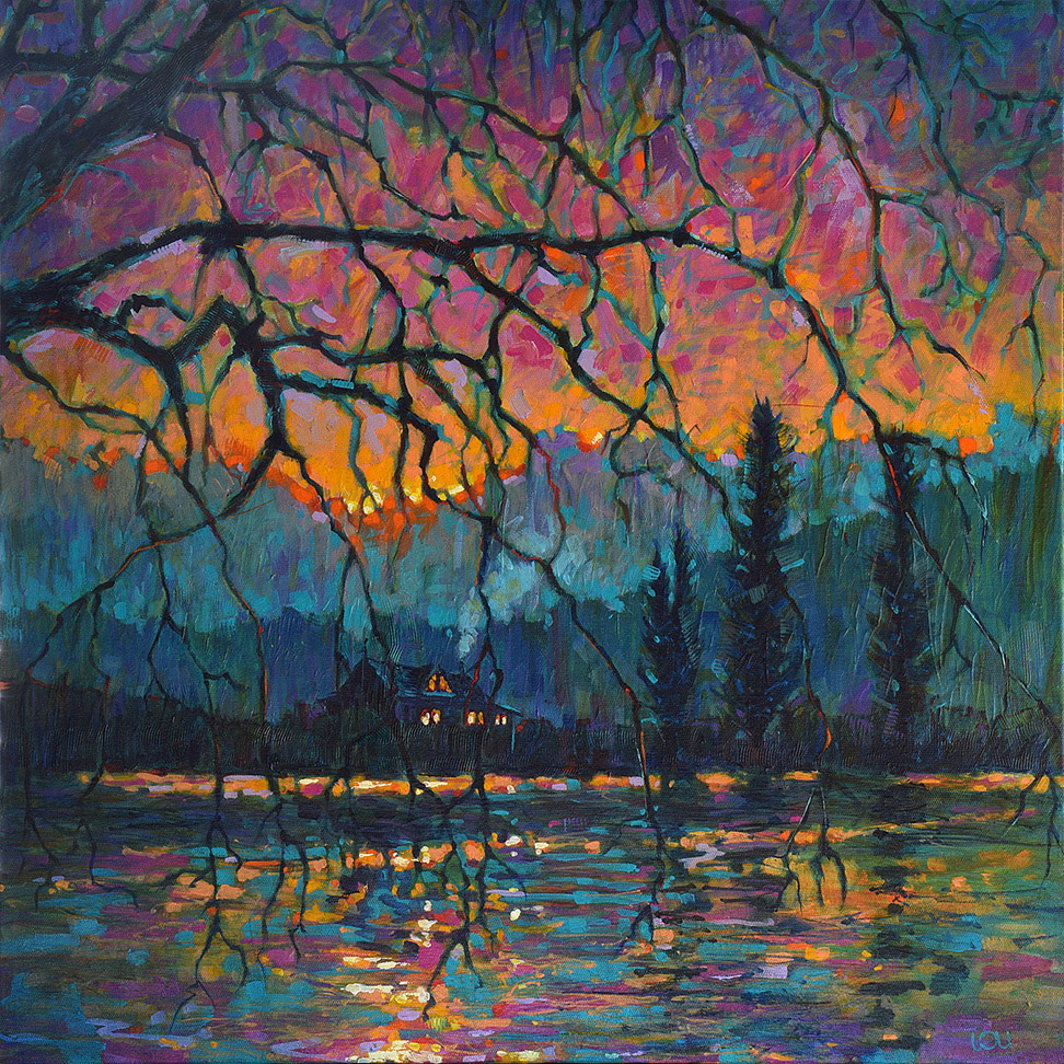 "Winter Hearth" 30" x 30" Arcylic on canvas
