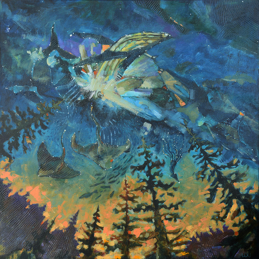 As Told by the Night Sky - 30" x 30" Acrylic on canvas - SOLD