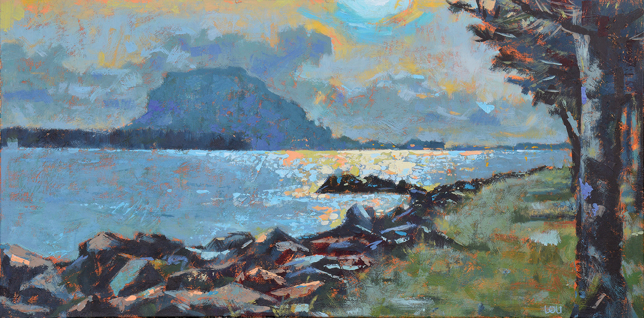 Early Moon at Fergusson - 30" x 15" Acrylic on canvas - SOLD