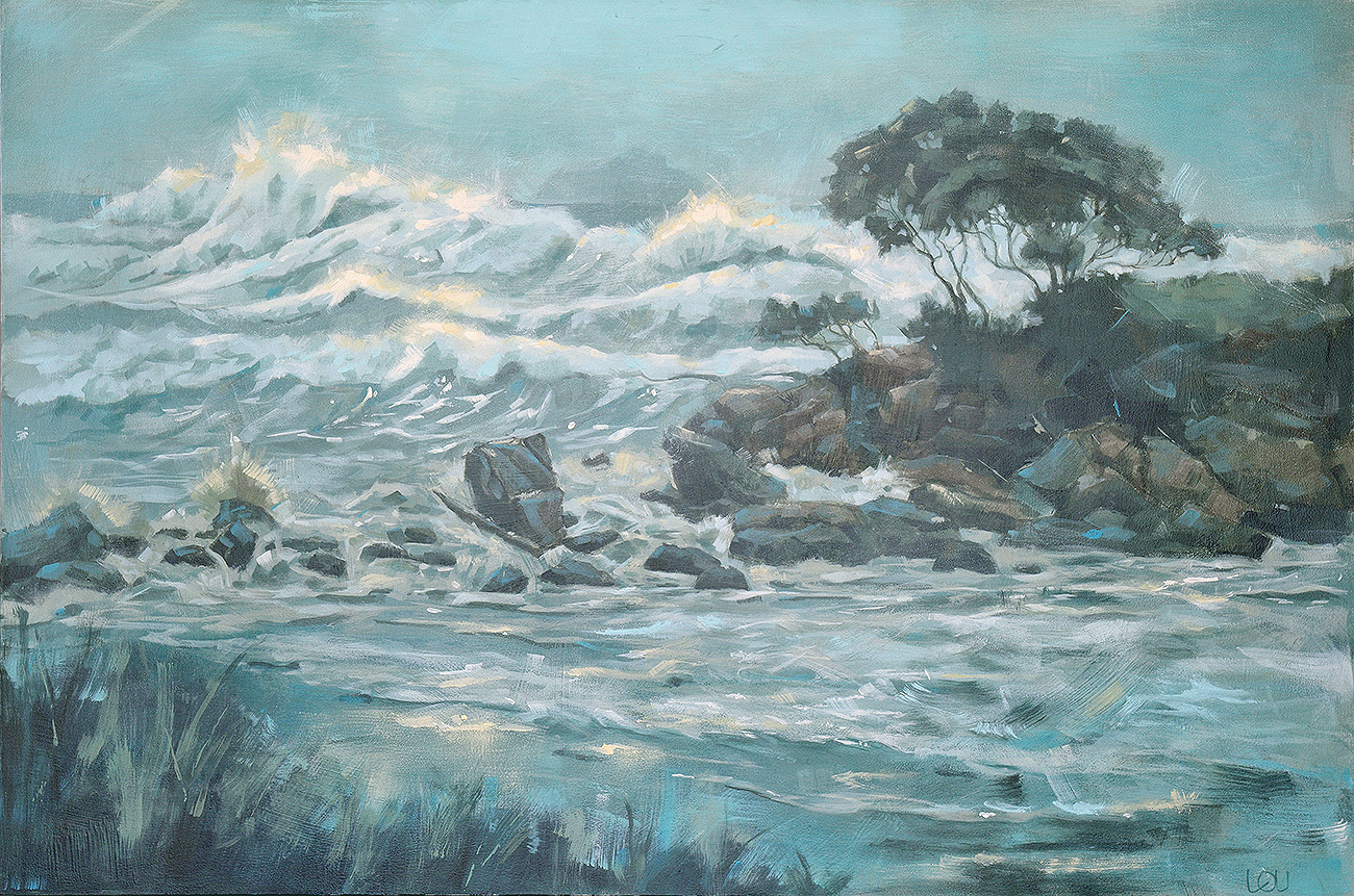 Seascape Study: Cyclone Pam - 36" x 24" Acrylic on board - SOLD