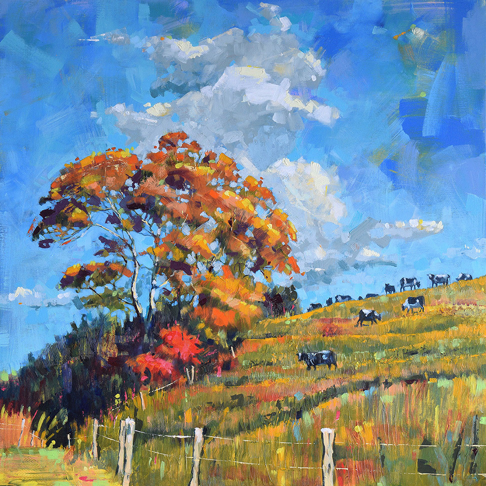 "Autumn Grazing" 30" x 30" Arcylic on canvas - SOLD