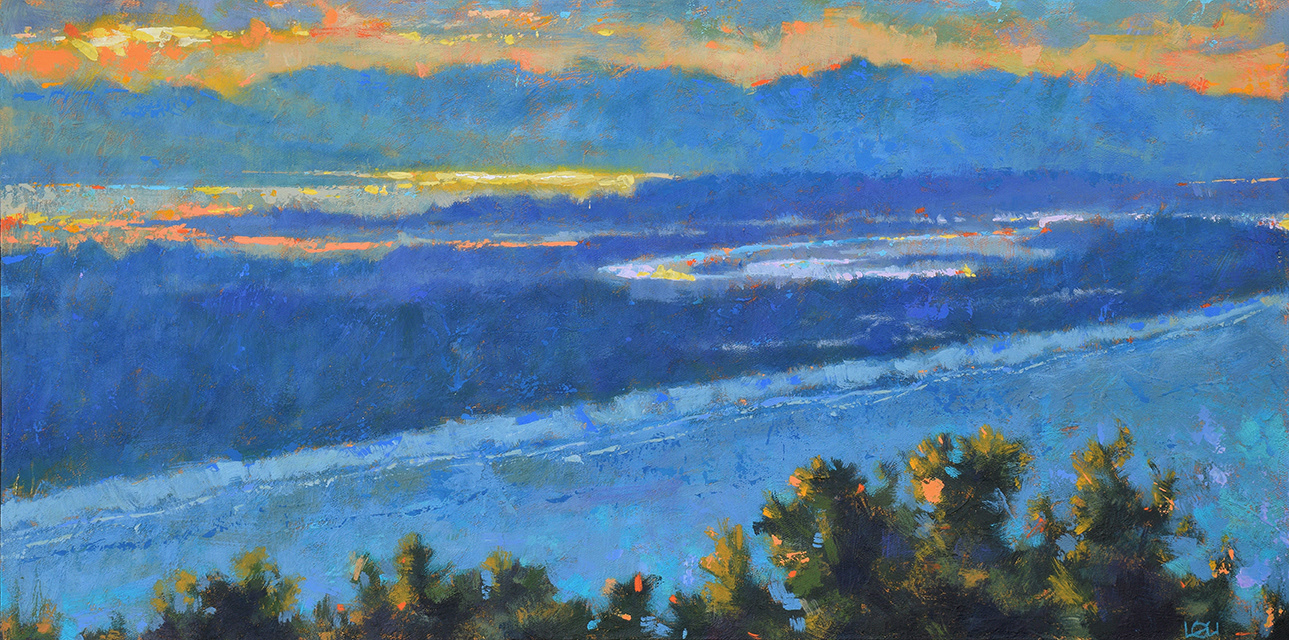 High Above Mauao - 30" x 15" Acrylic on canvas - SOLD