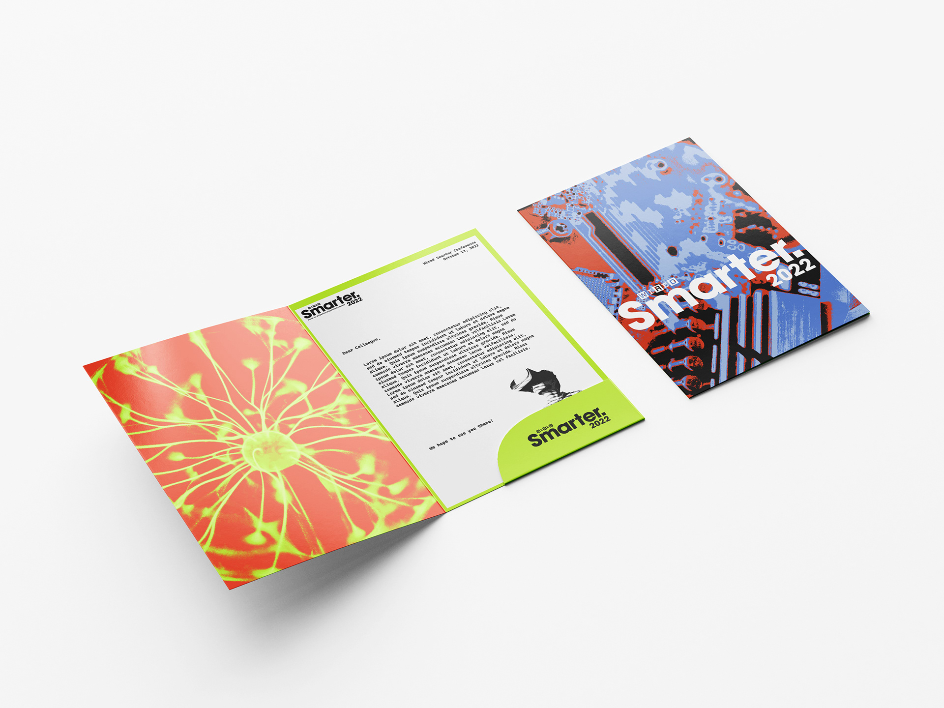 Folder design mockup for tech conference