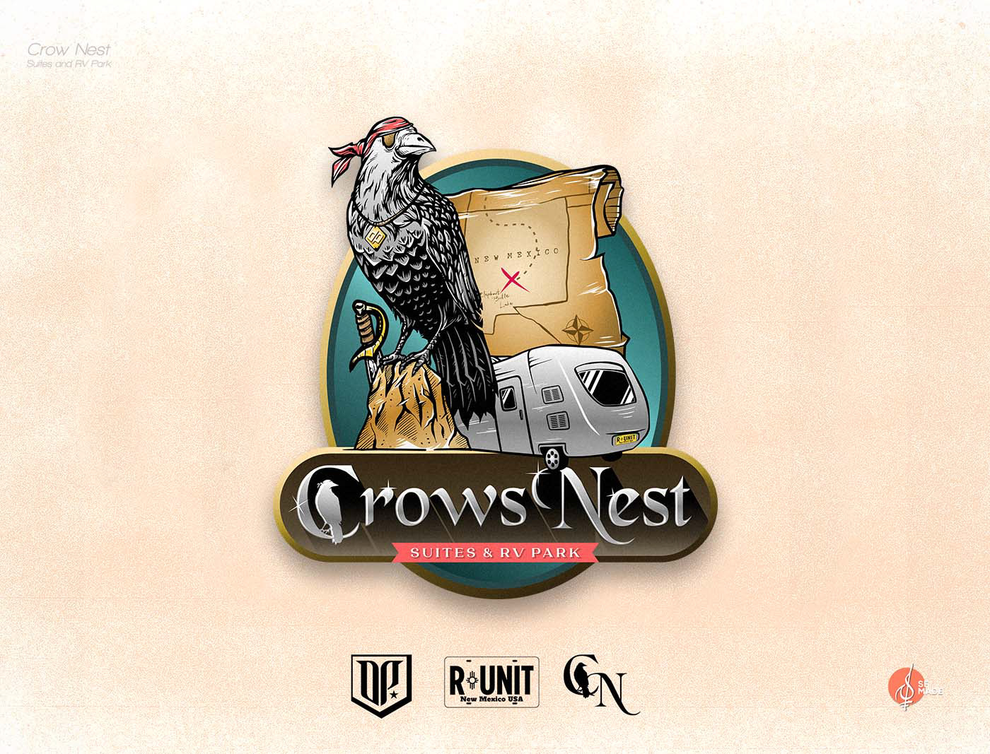 Crows Nest Suites & RV Park Logo Brand Identity