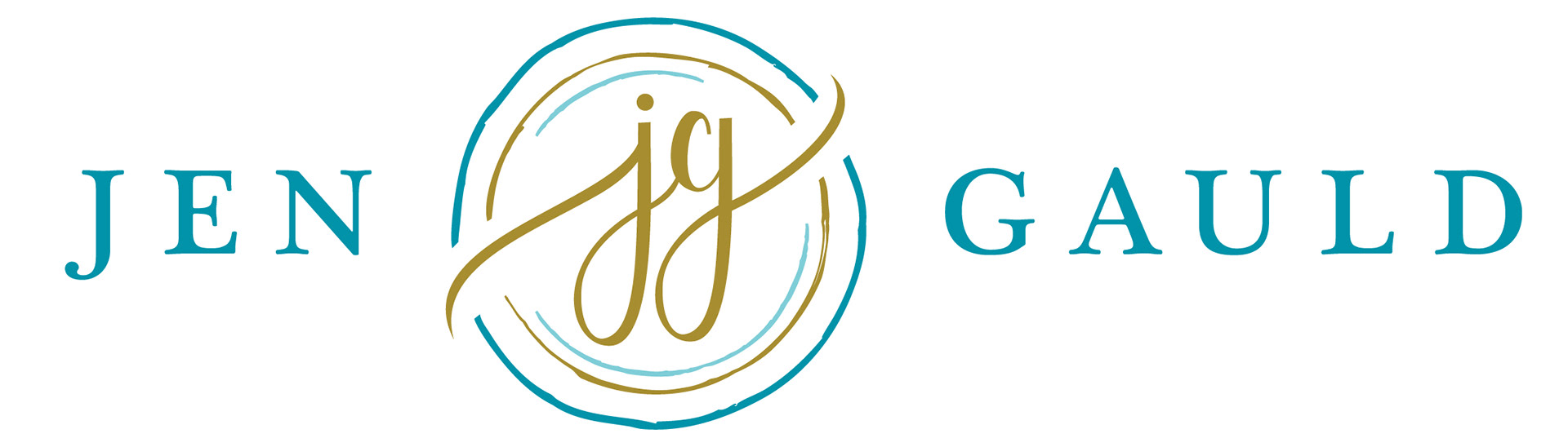 Alternate logo layout for Jen Gauld, a life and wellness coach.