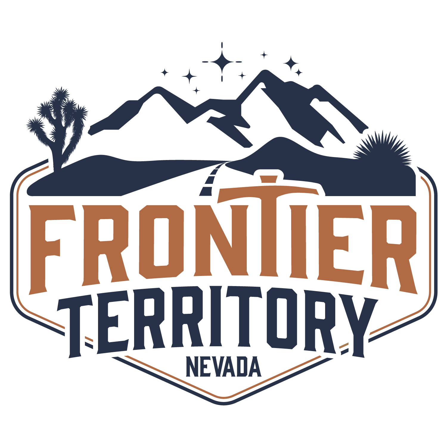 Frontier Territory Logo inspired by the Nevada landscape and the states mining origins.