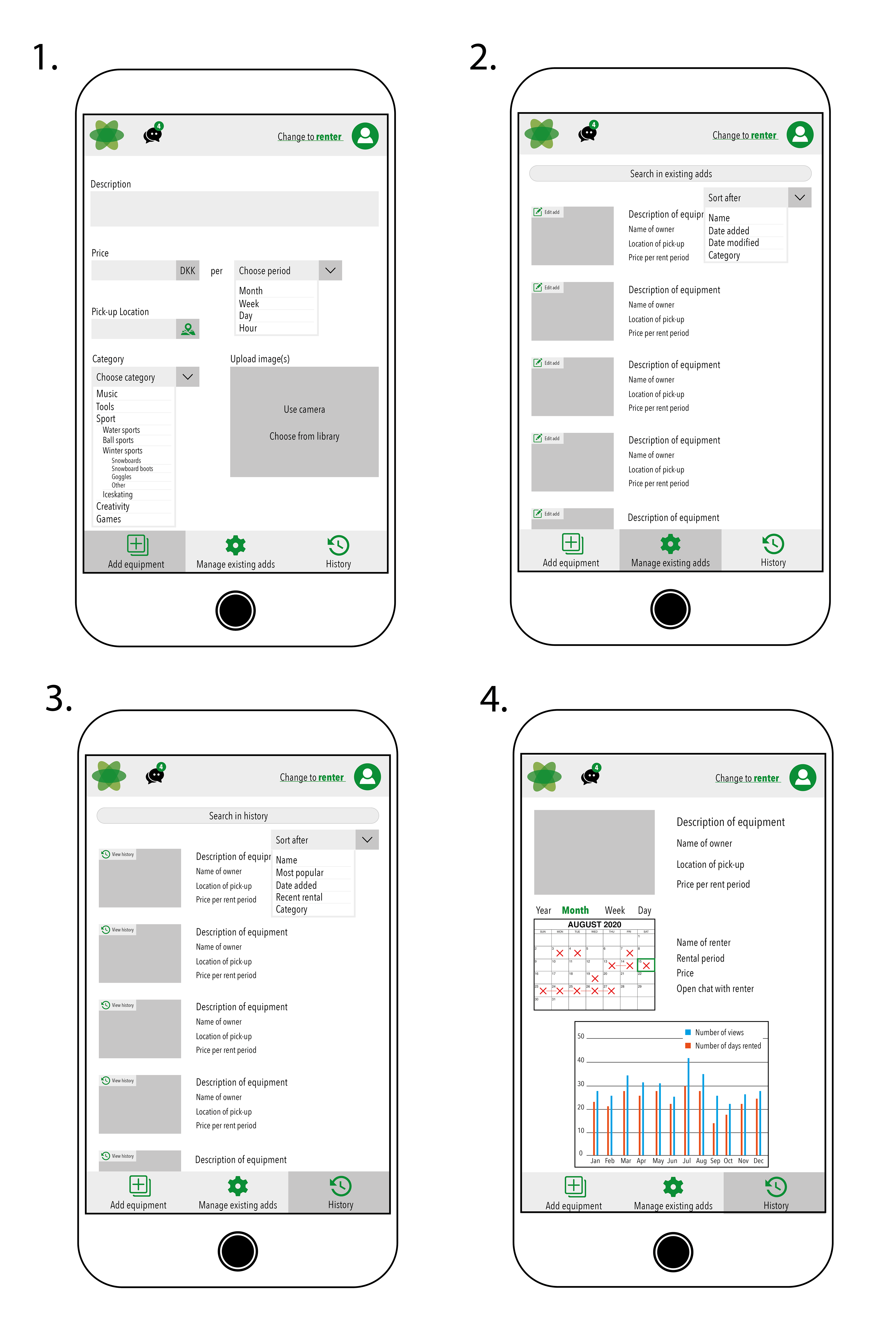 App when signed in as owner