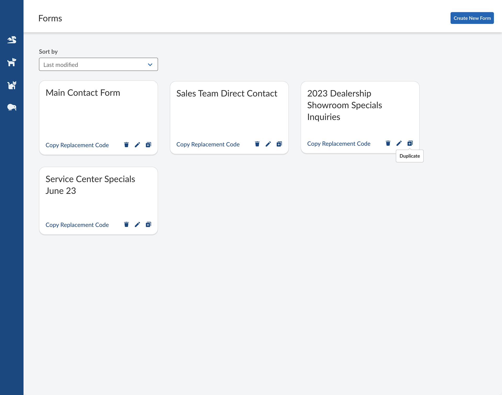 Forms Manager dashboard in 2023