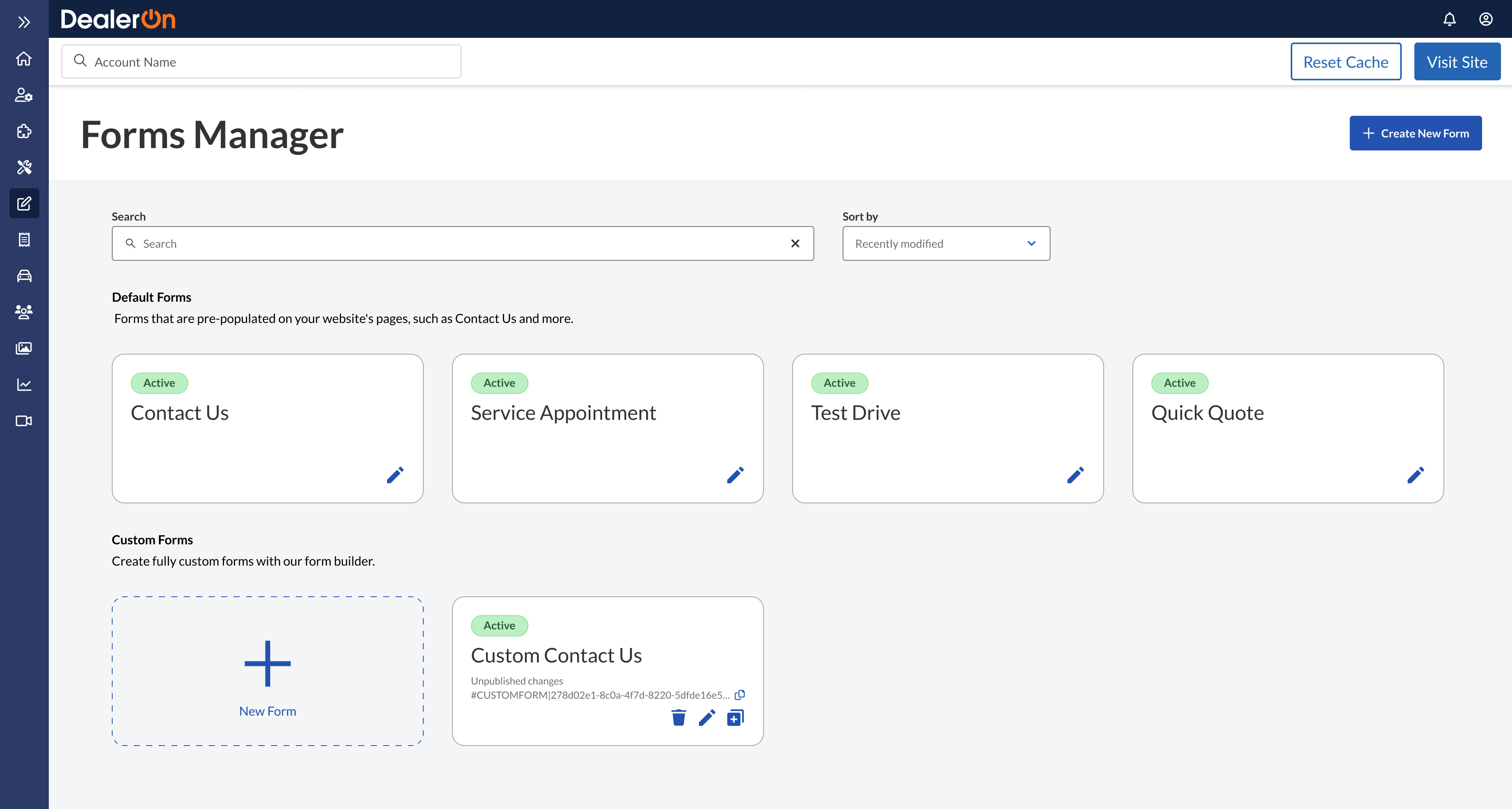 Forms Manager dashboard in 2025