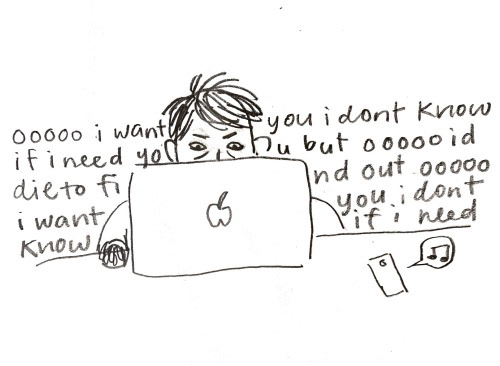 February 7: “one more hour of work bf”