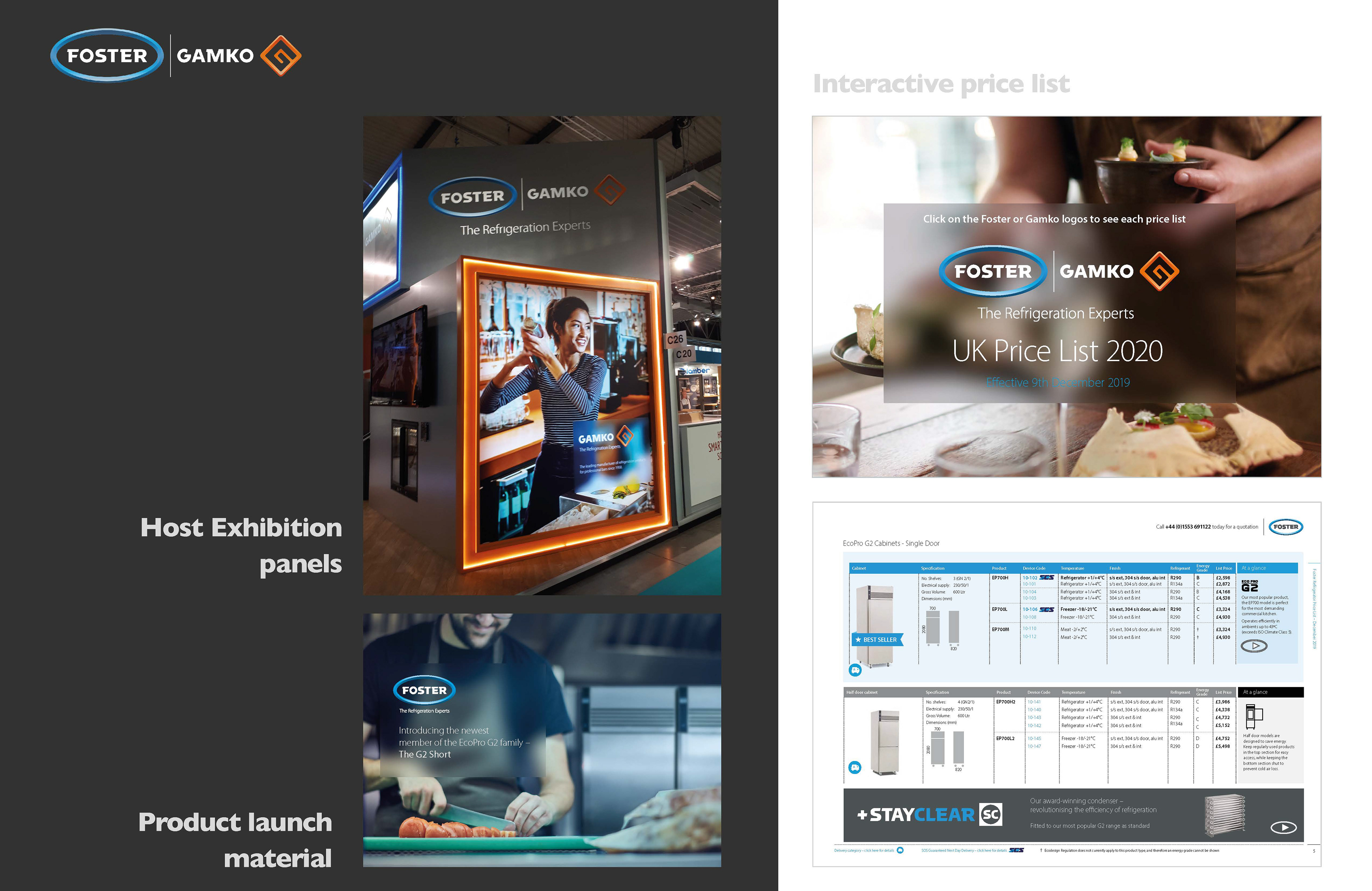 Brand Roll out for Foster Refrigerator by NicBenzDesign, Flyers, Price Lists, Exhibition Panels, Signage, Giveaways and Workwear.