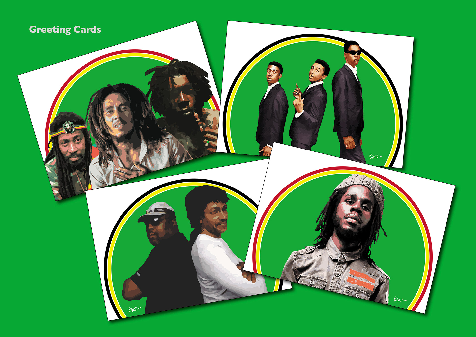 A range of Reggae Music related Greeting Cards available from my Etsy Shop