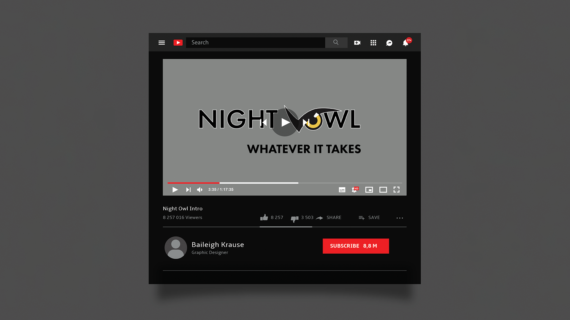 “Night Owl Intro” video, 854 x 480 pixels MPEG-4 Part 14, 2023. This motion graphic video uses moving typography, graphics, and video to introduce any of the student organization related content. {LINK}