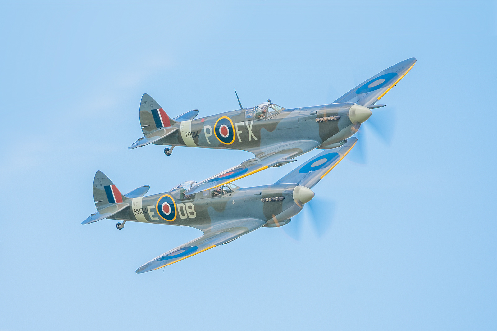 Spitfire NH341 'Elizabeth' & Spitfire TD314 'St George' - Headcorn