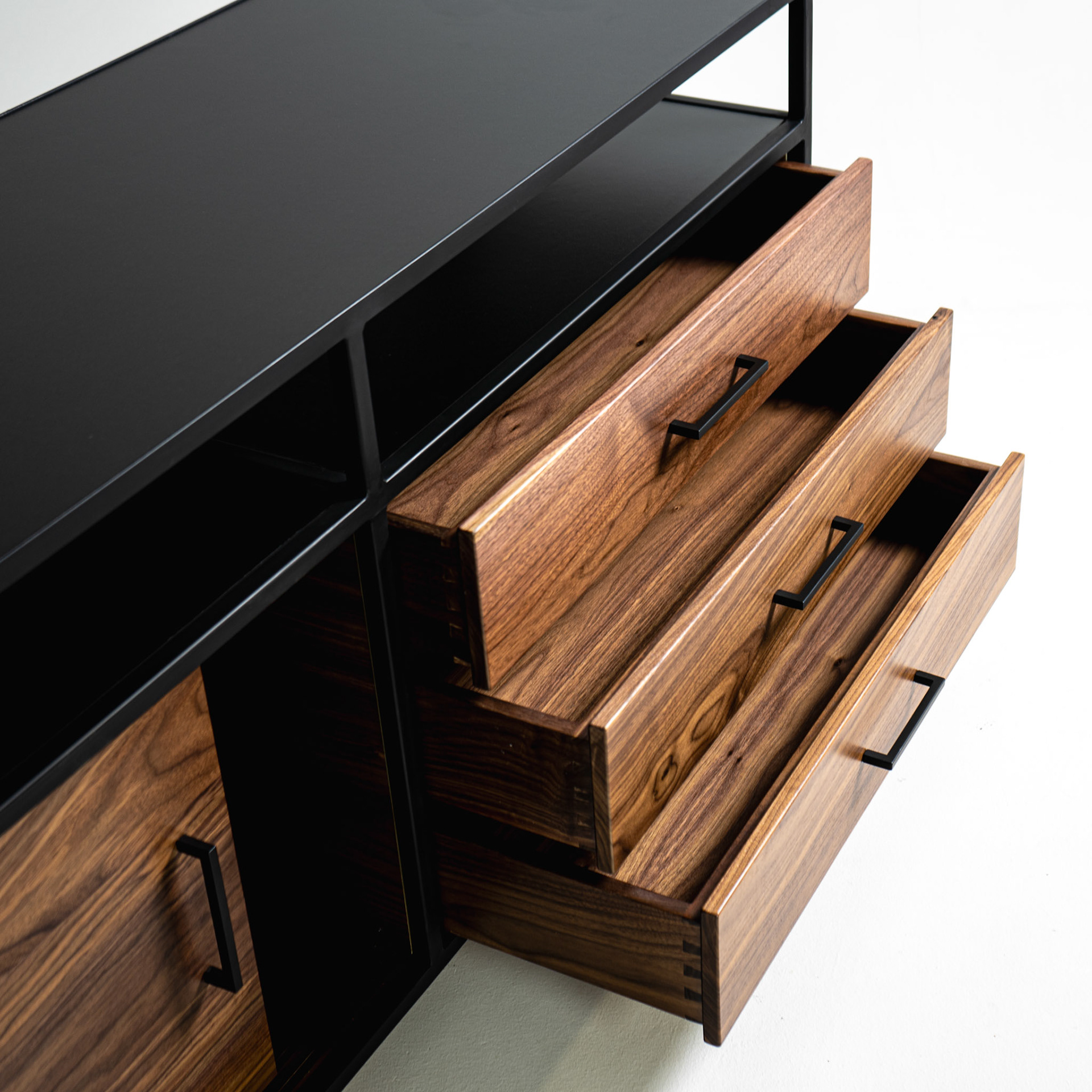 dovetailed solid walnut drawers