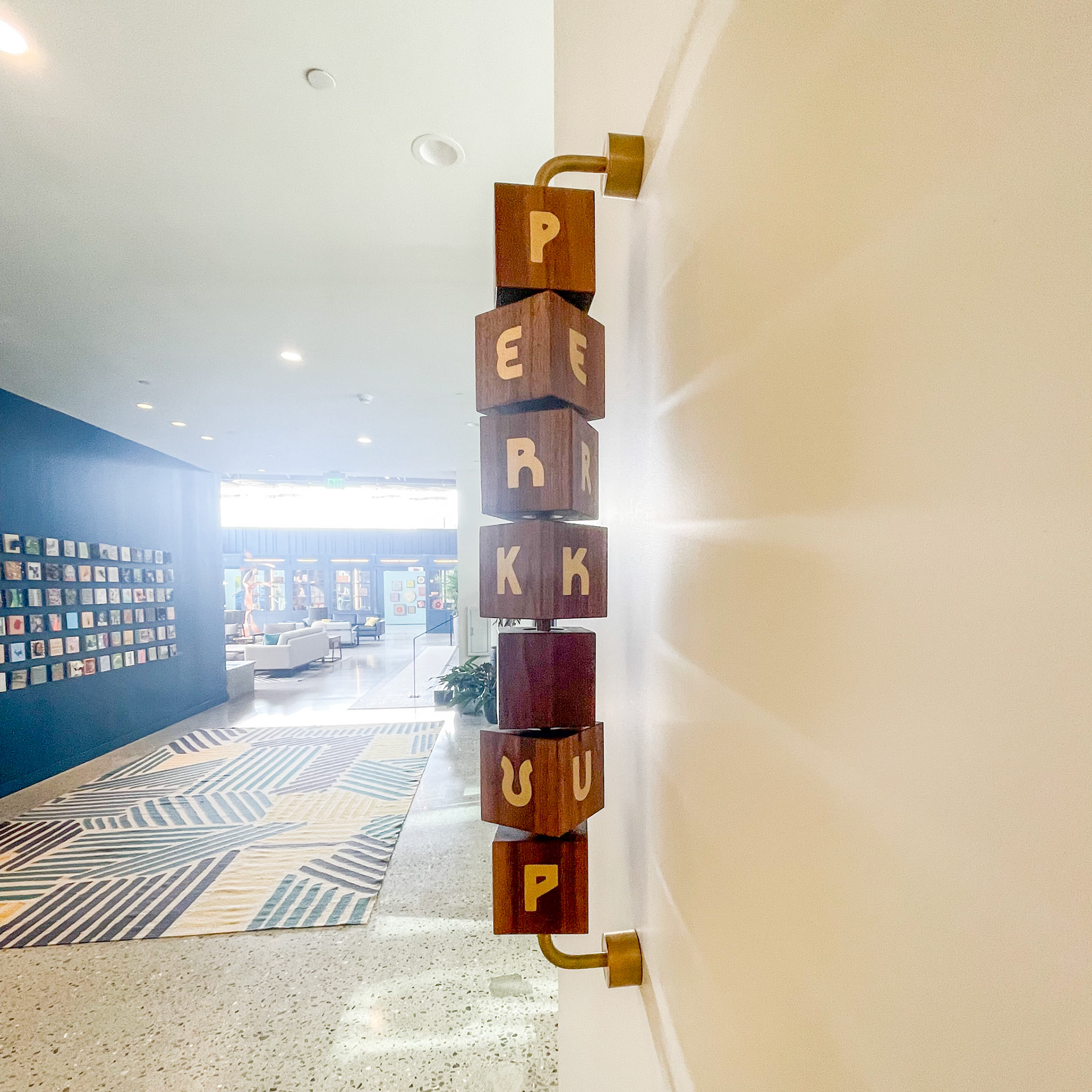spinning brass and walnut blocks
