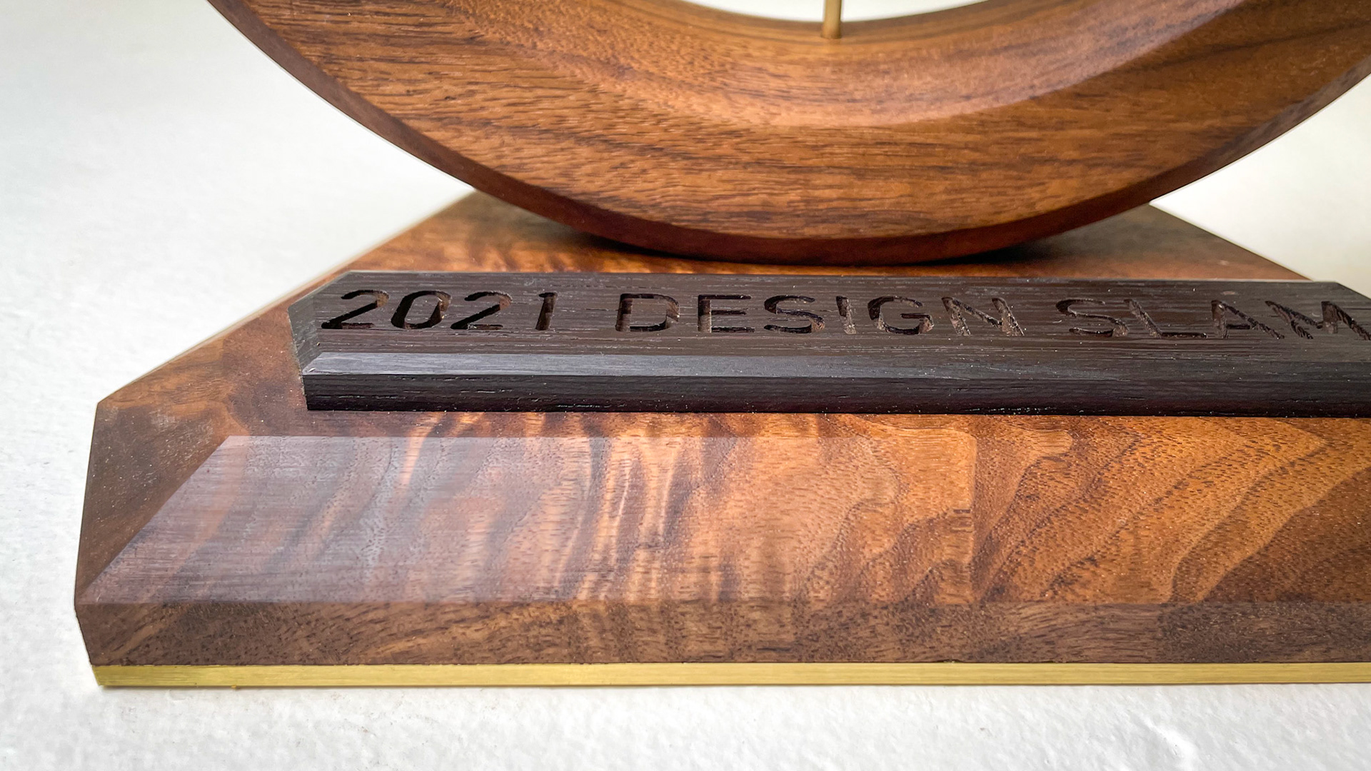 quilted walnut with brass base